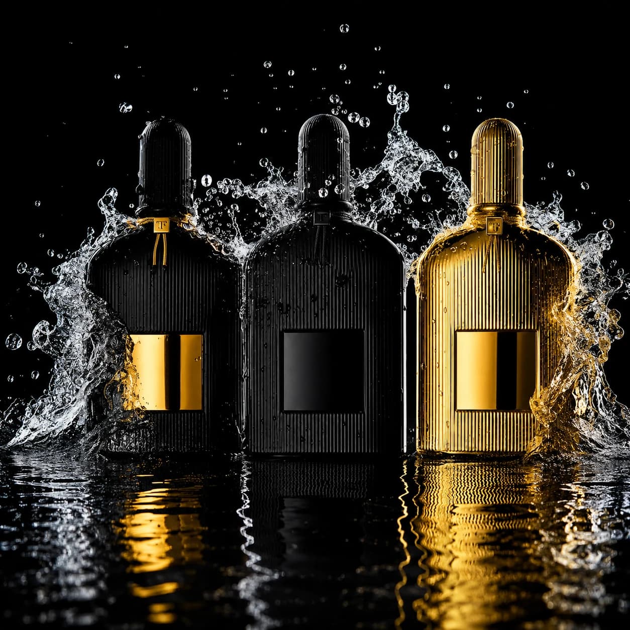 Black Gold Water Splash